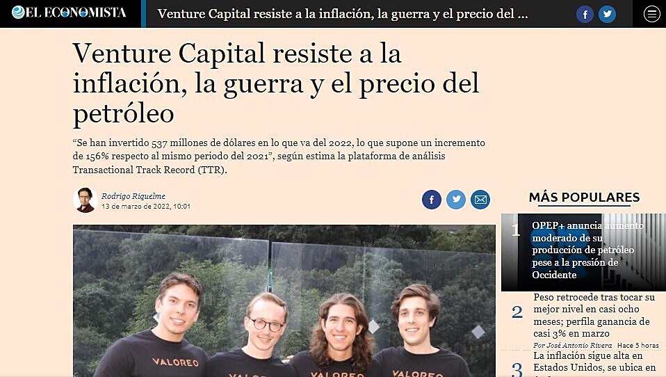 Venture Capital resiste a la inflacin, la guerra y el precio del petrleo